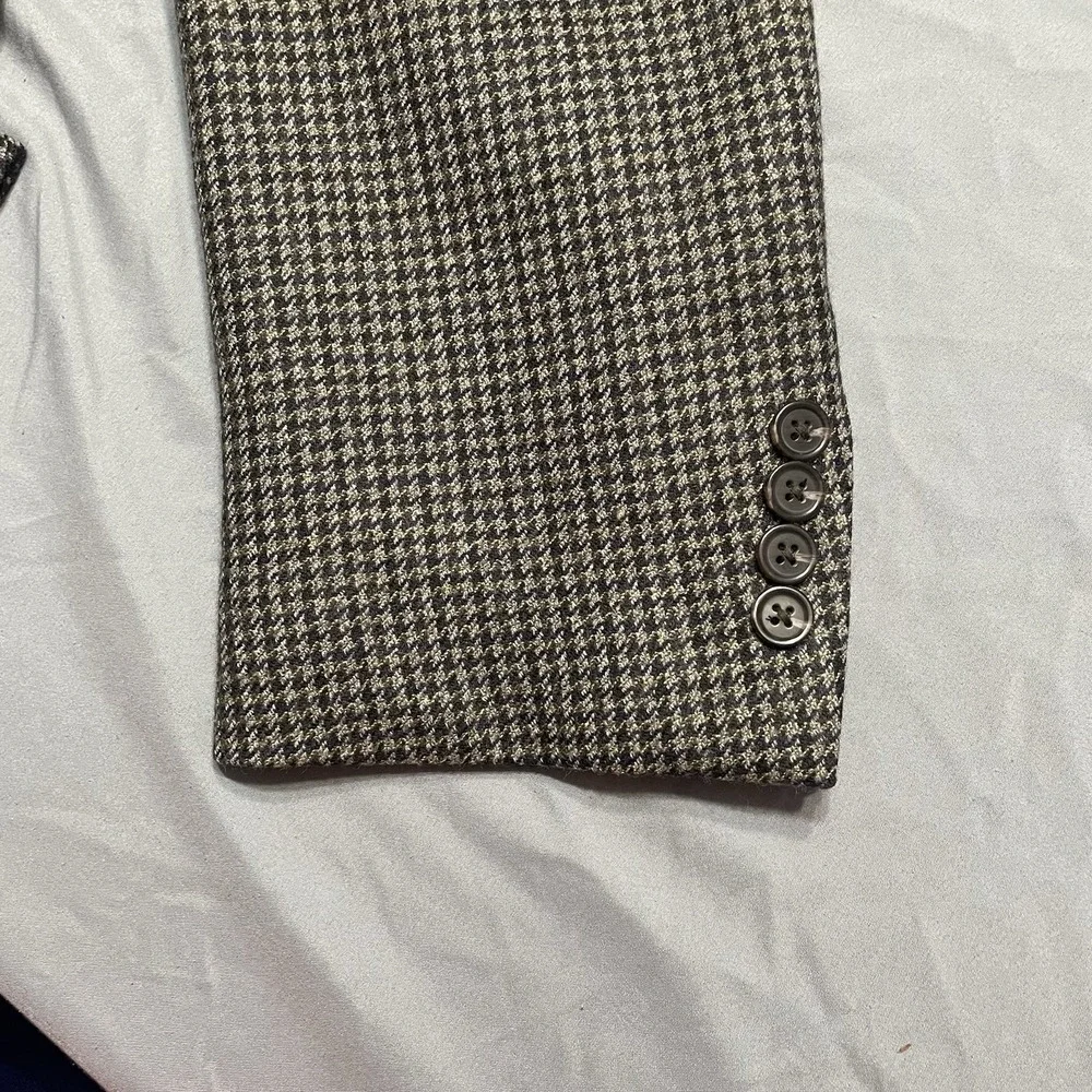 Chaps Men's Blazer Jacket SportsCoat Houndstooth 100% Lambswool Size 42R‎